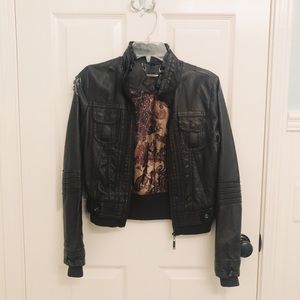 Joujou brown vegan leather jacket